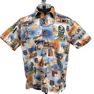 High Seas Trading Co Camp Shirt Mens‎ Size M Americana Hawaiian Retro Beachy 50s